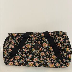 Mossimo Supply Co. Black Floral Travel Bag, Perfect For Short Trips